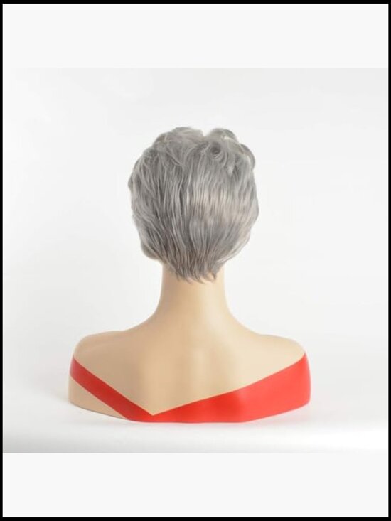 Pixie Cut Short Layered Curly Heat Resistant Synthetic Wig with Bangs for Daily main image 4